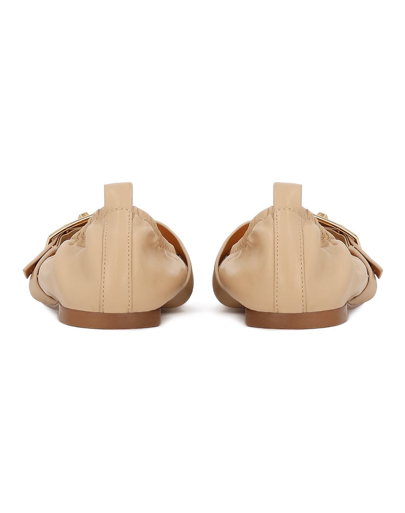 Kazar-Soft-leather-ballerinas-with-decorative-strap-béžová