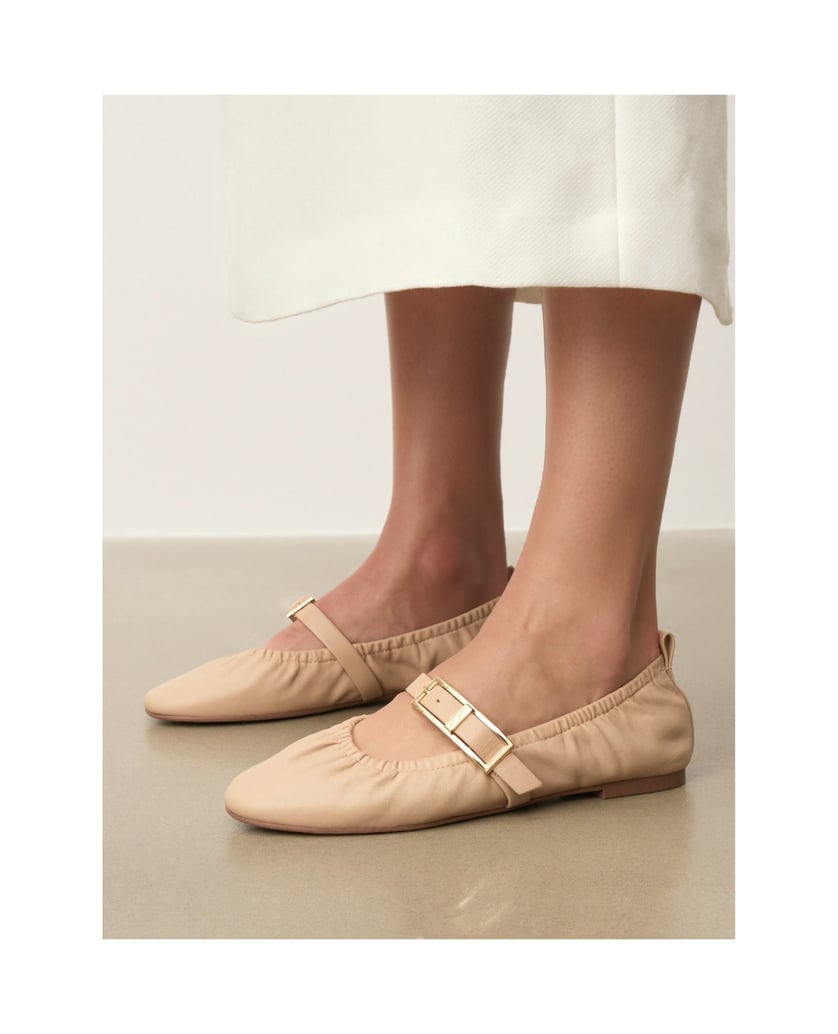 Kazar-Soft-leather-ballerinas-with-decorative-strap-béžová