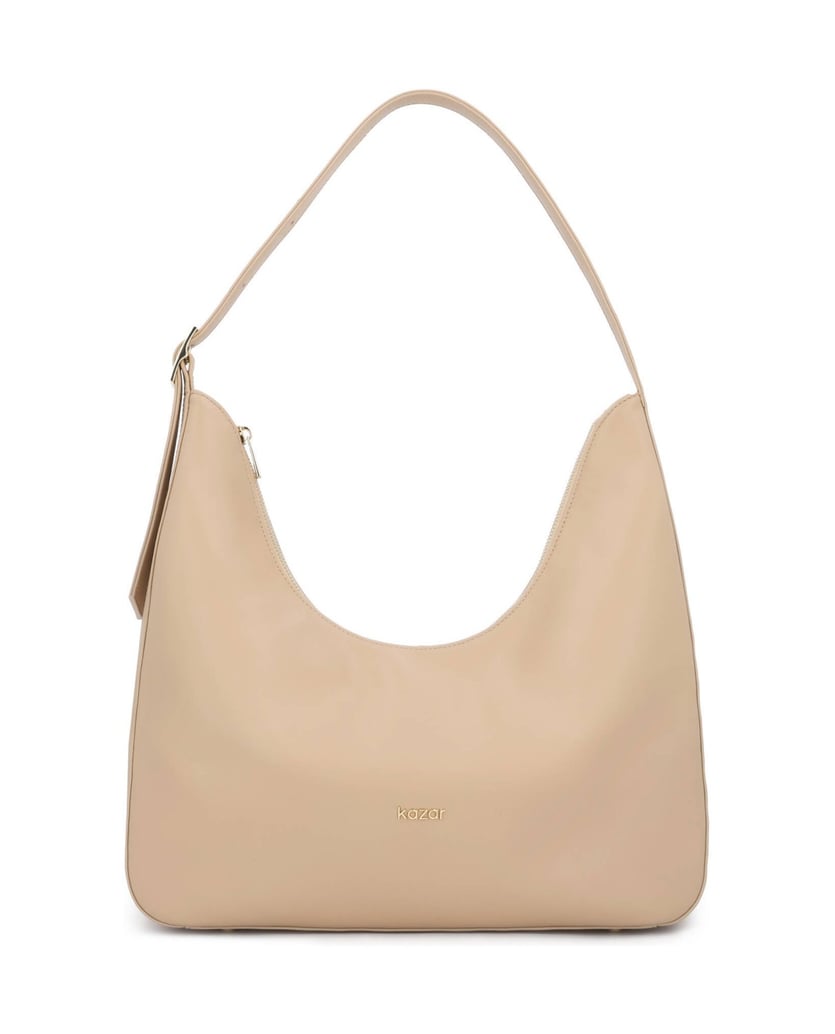 Kazar-Beige-leather-handbag-with-a-loose-fit-béžová