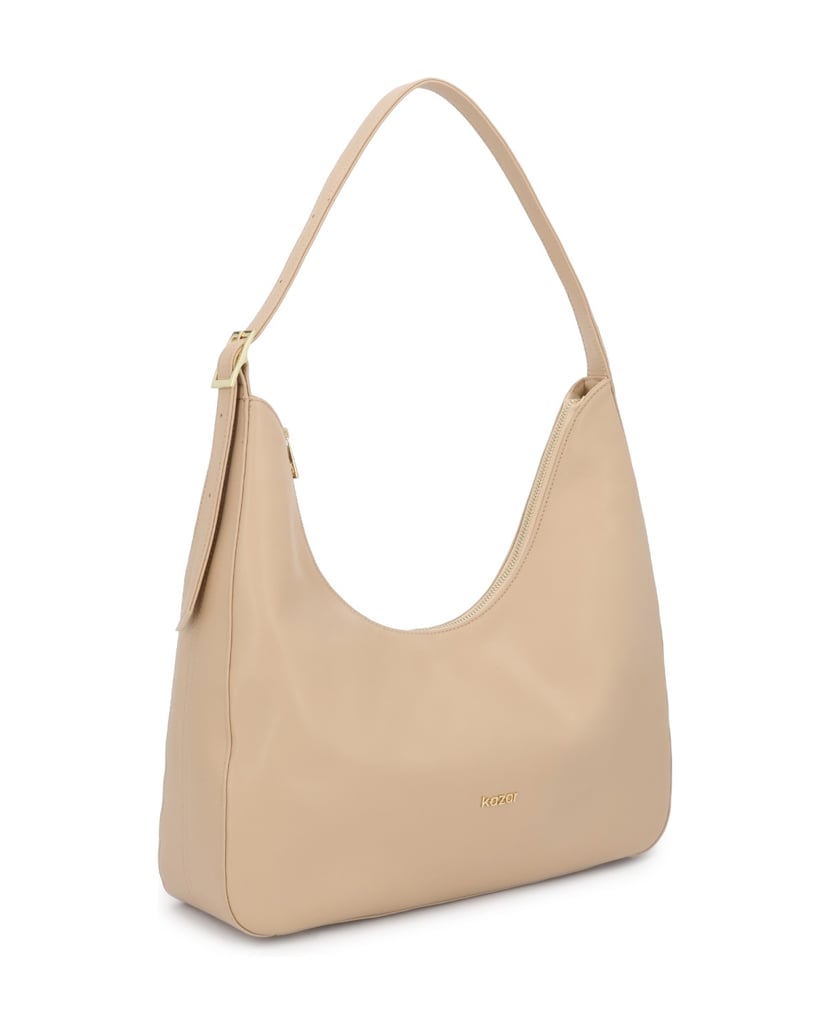 Kazar-Beige-leather-handbag-with-a-loose-fit-béžová