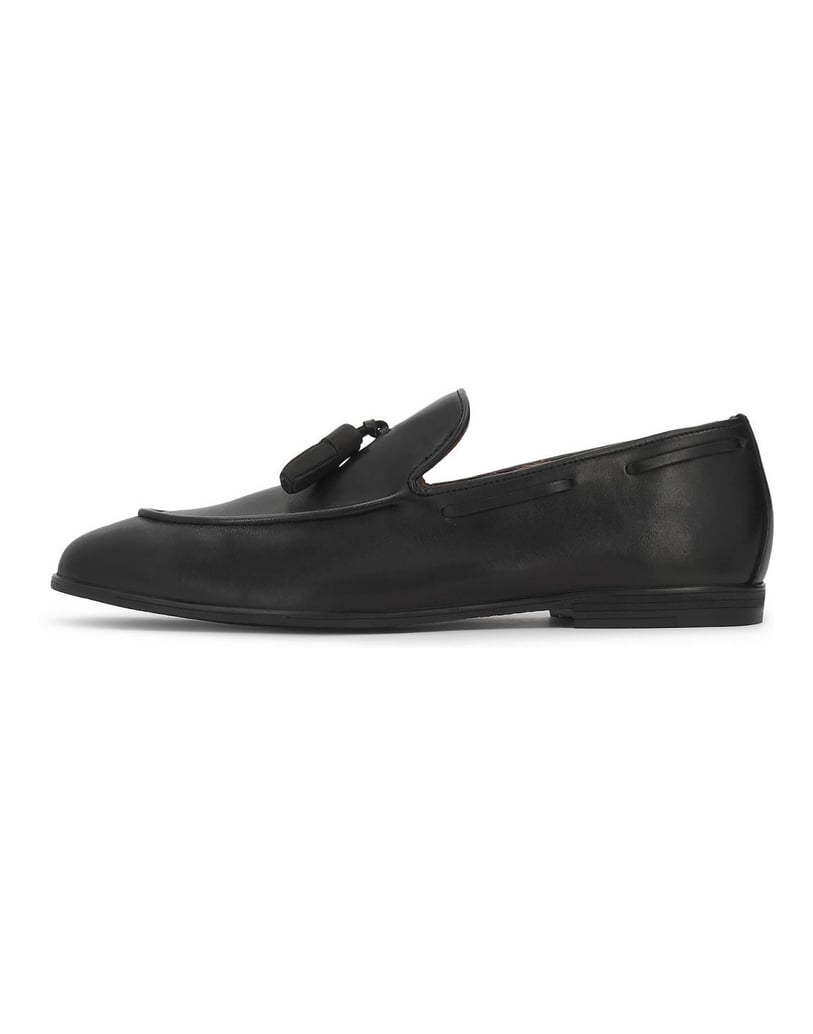 Kazar-Loafers-aus-Leder-in-Schwarz-mit-Clutches-im-klassischen-Stil-schwarz