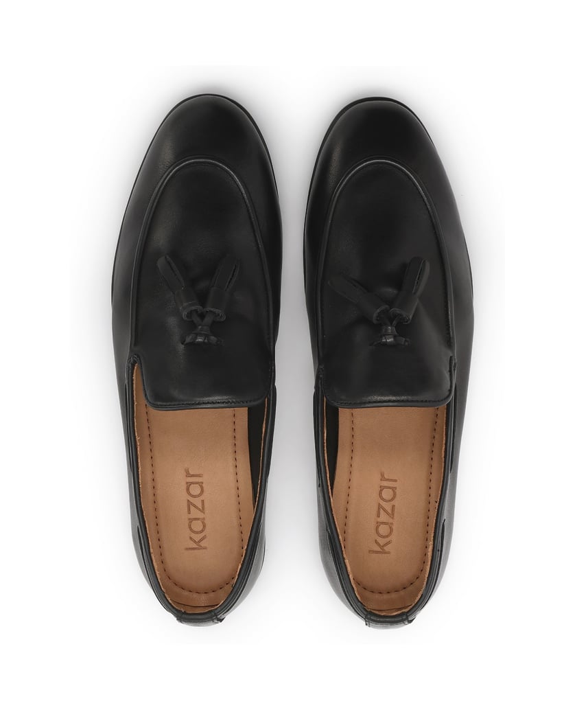 Kazar-Loafers-aus-Leder-in-Schwarz-mit-Clutches-im-klassischen-Stil-schwarz