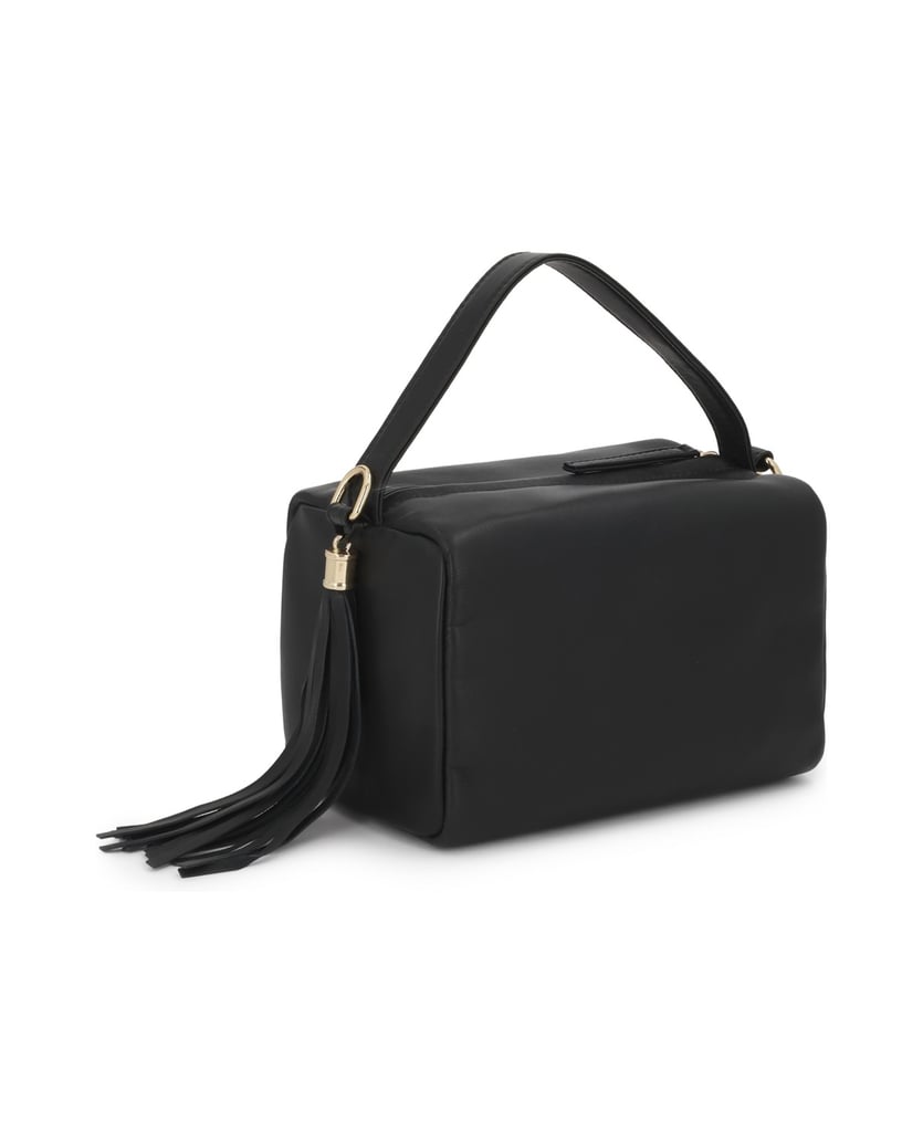 Kazar-Black-leather-handbag-with-keychain-with-a-clutch-čierna