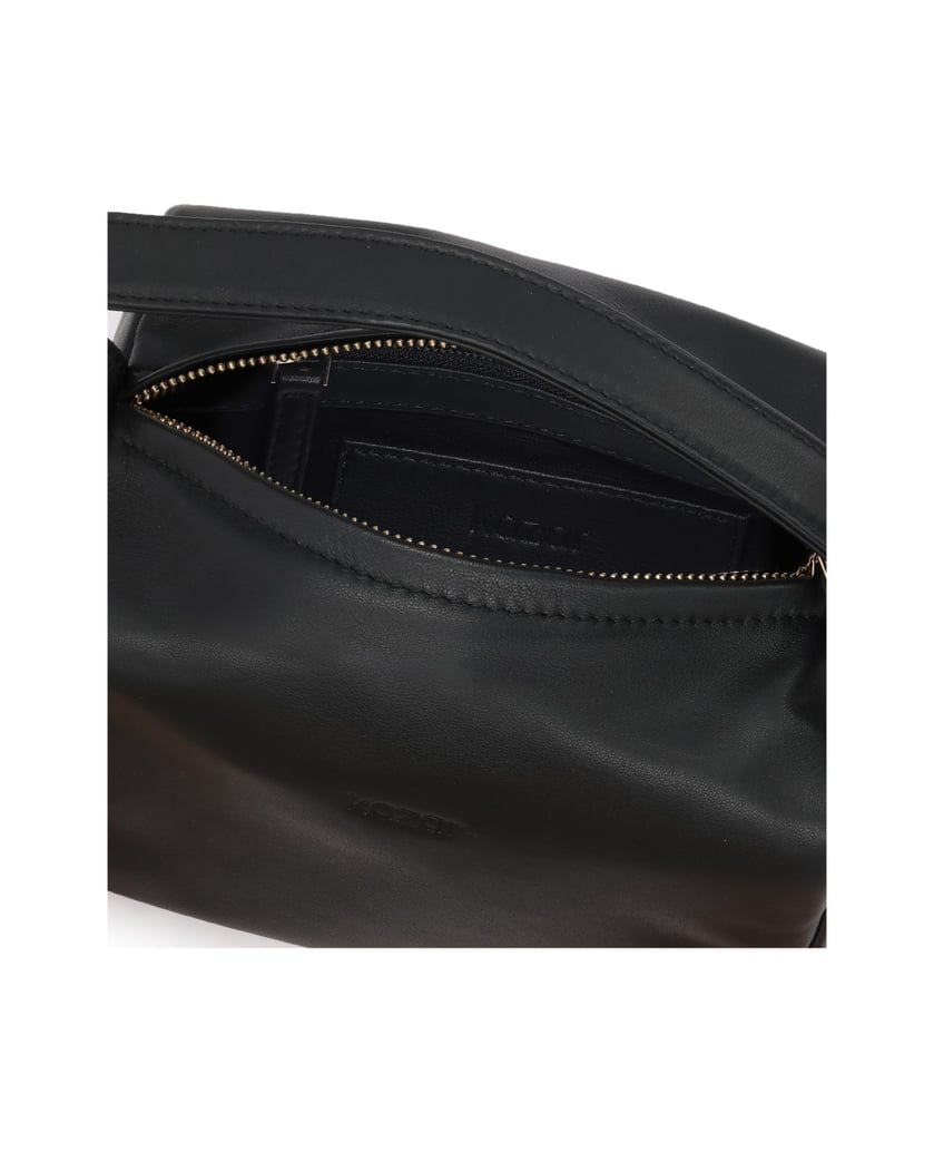 Kazar-Black-leather-handbag-with-keychain-with-a-clutch-čierna