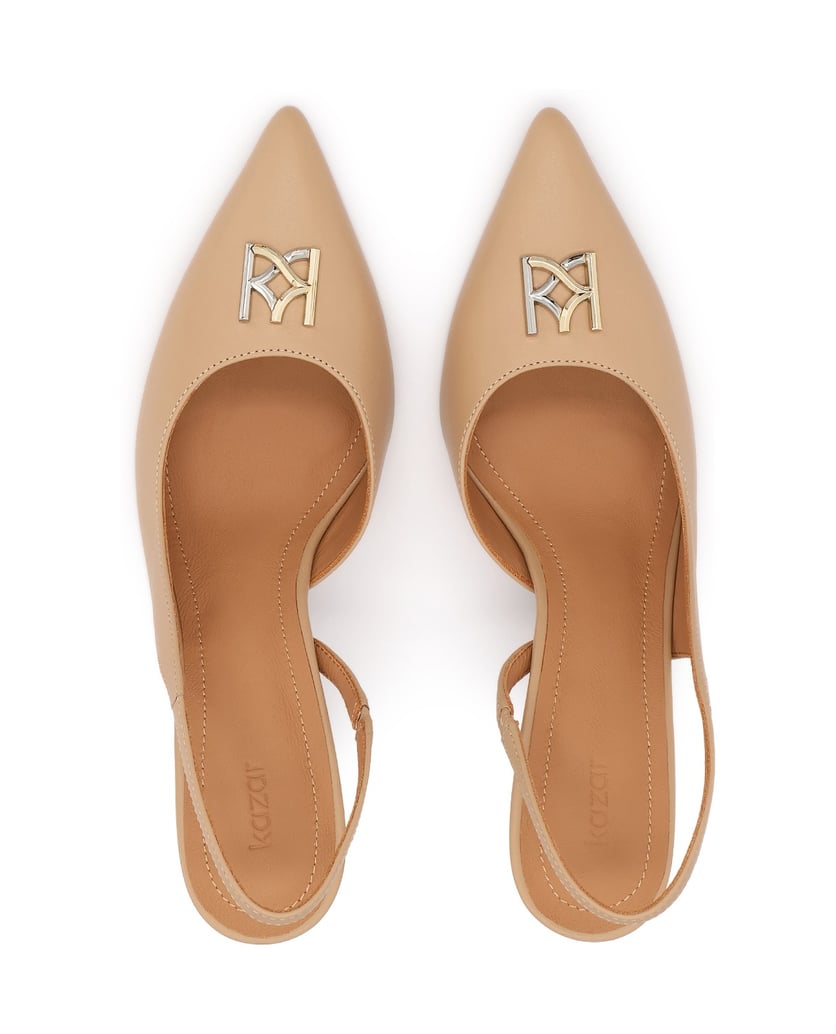 Kazar-Beige-slingback-pumps-with-two-tone-monogram-KAZAR-béžová