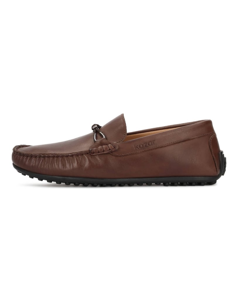Kazar-Brown-leather-moccasins-with-elegant-riding-buckle-hnedá