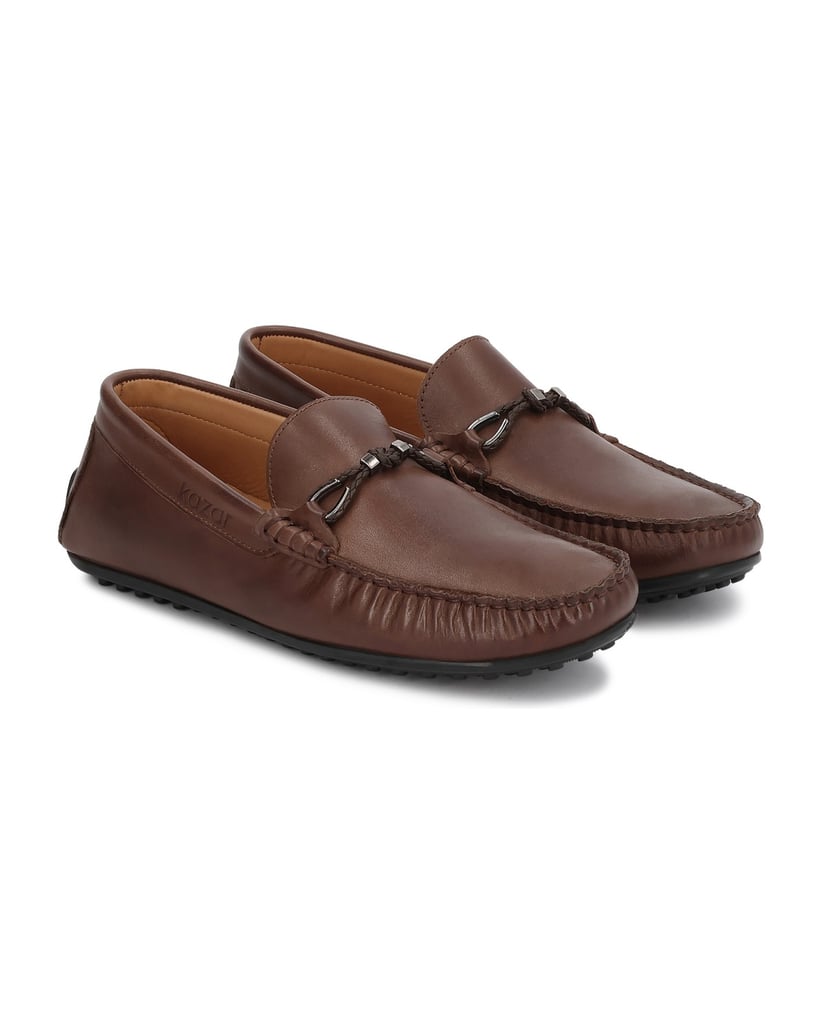 Kazar-Brown-leather-moccasins-with-elegant-riding-buckle-hnedá