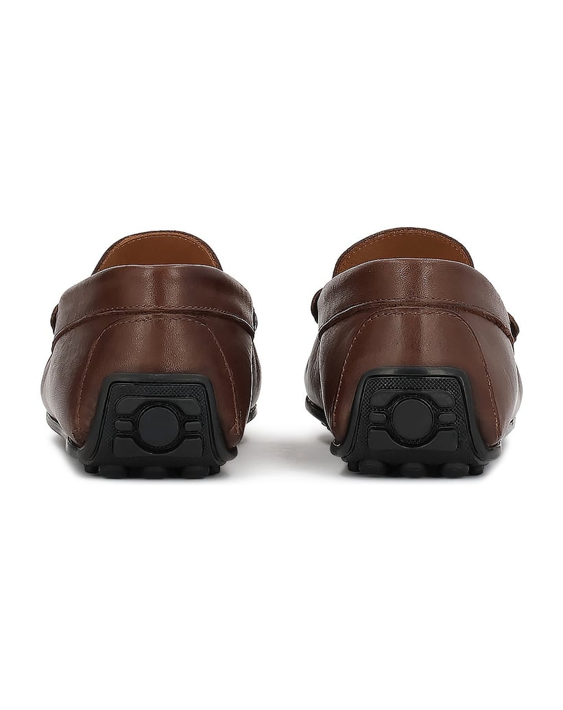Kazar-Brown-leather-moccasins-with-elegant-riding-buckle-hnedá