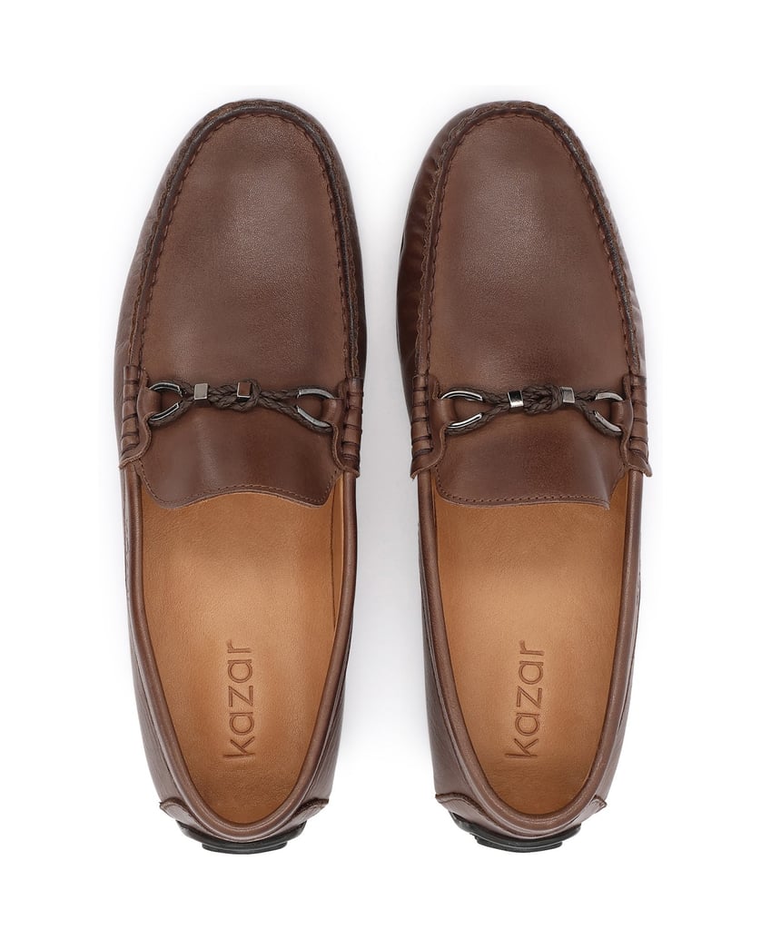 Kazar-Brown-leather-moccasins-with-elegant-riding-buckle-hnedá