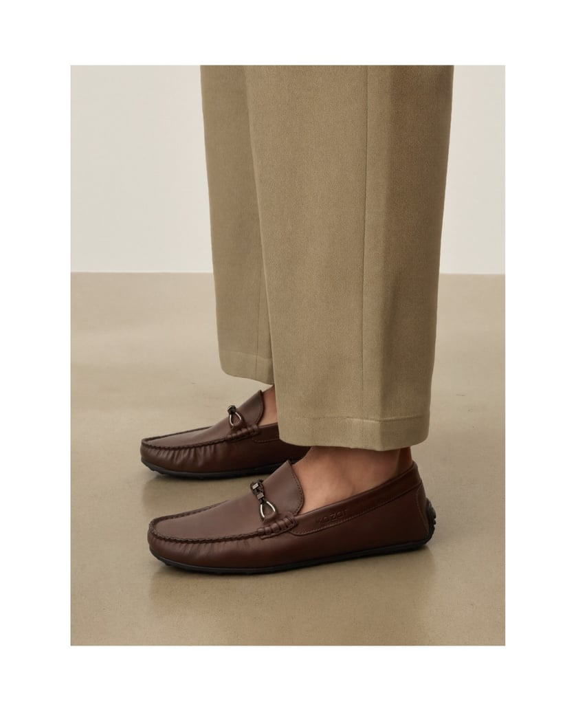 Kazar-Brown-leather-moccasins-with-elegant-riding-buckle-hnedá