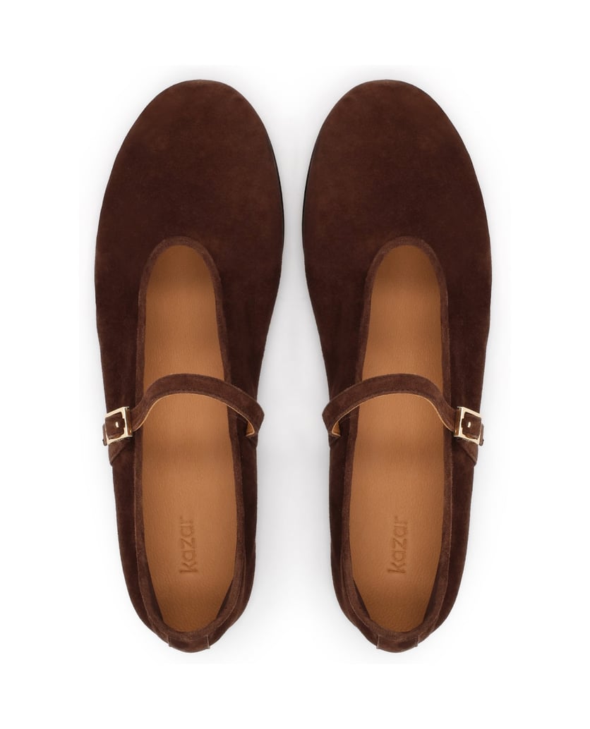 Kazar-Brown-suede-ballerinas-with-strap-hnedá
