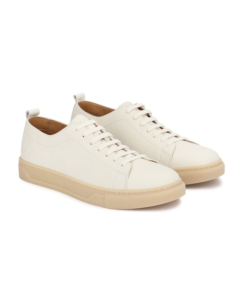 Kazar-Leather-sneakers-with-contrasting-sole-biela