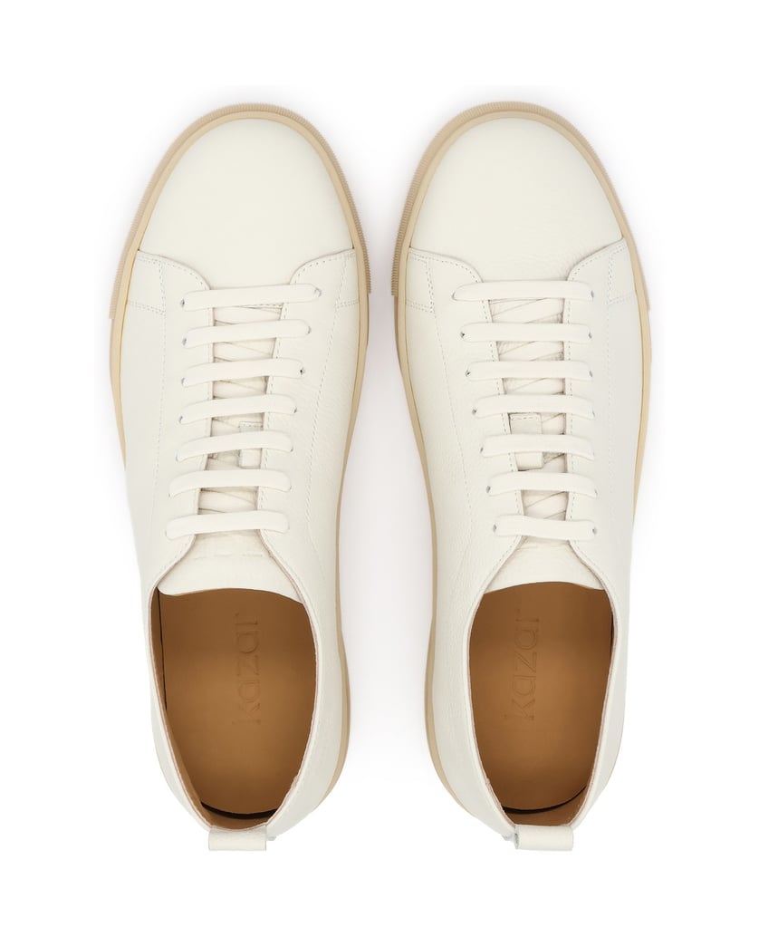 Kazar-Leather-sneakers-with-contrasting-sole-biela