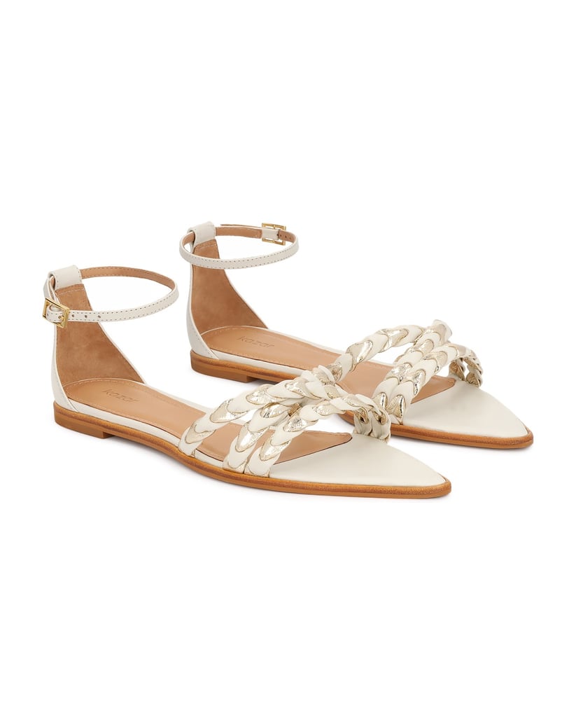 Kazar-White-flat-sandals-with-strap-around-the-ankle-biela