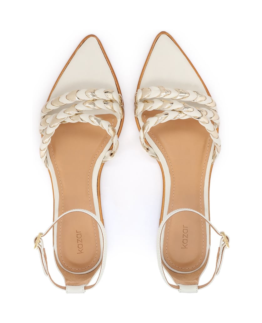 Kazar-White-flat-sandals-with-strap-around-the-ankle-biela