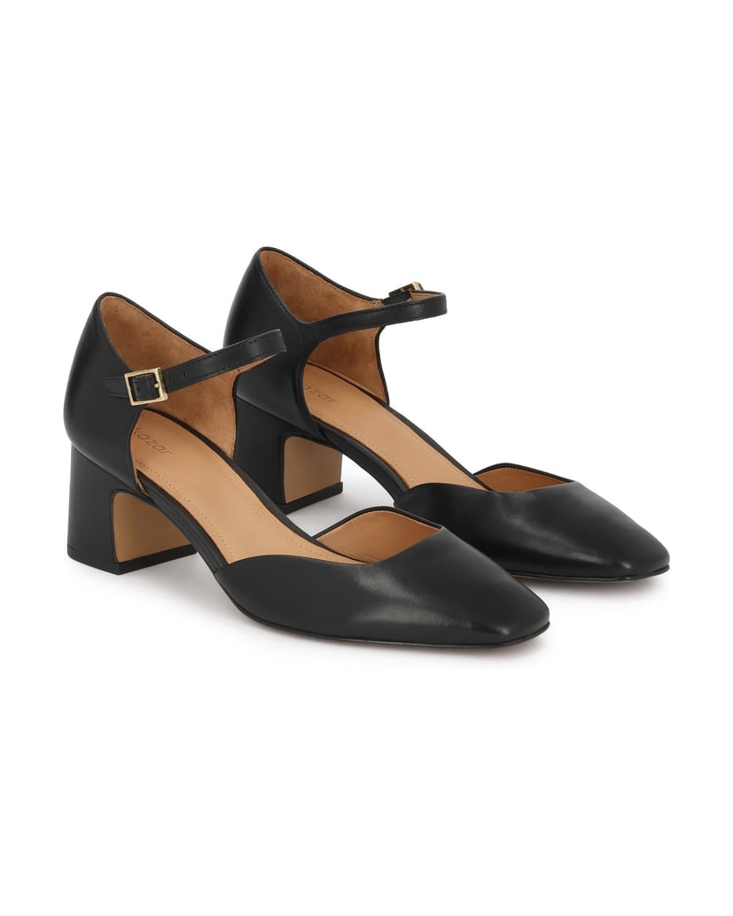 Kazar-Semi-open-leather-pumps-černá