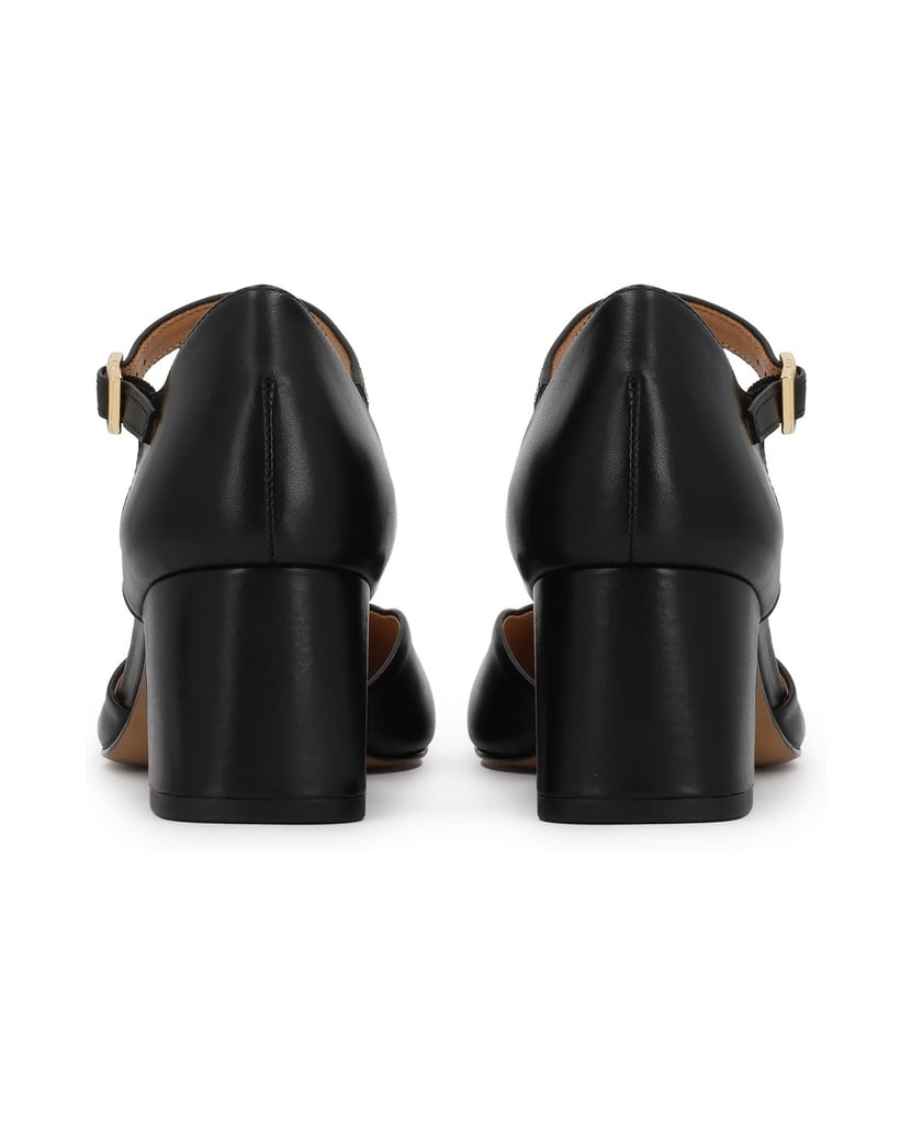 Kazar-Semi-open-leather-pumps-černá