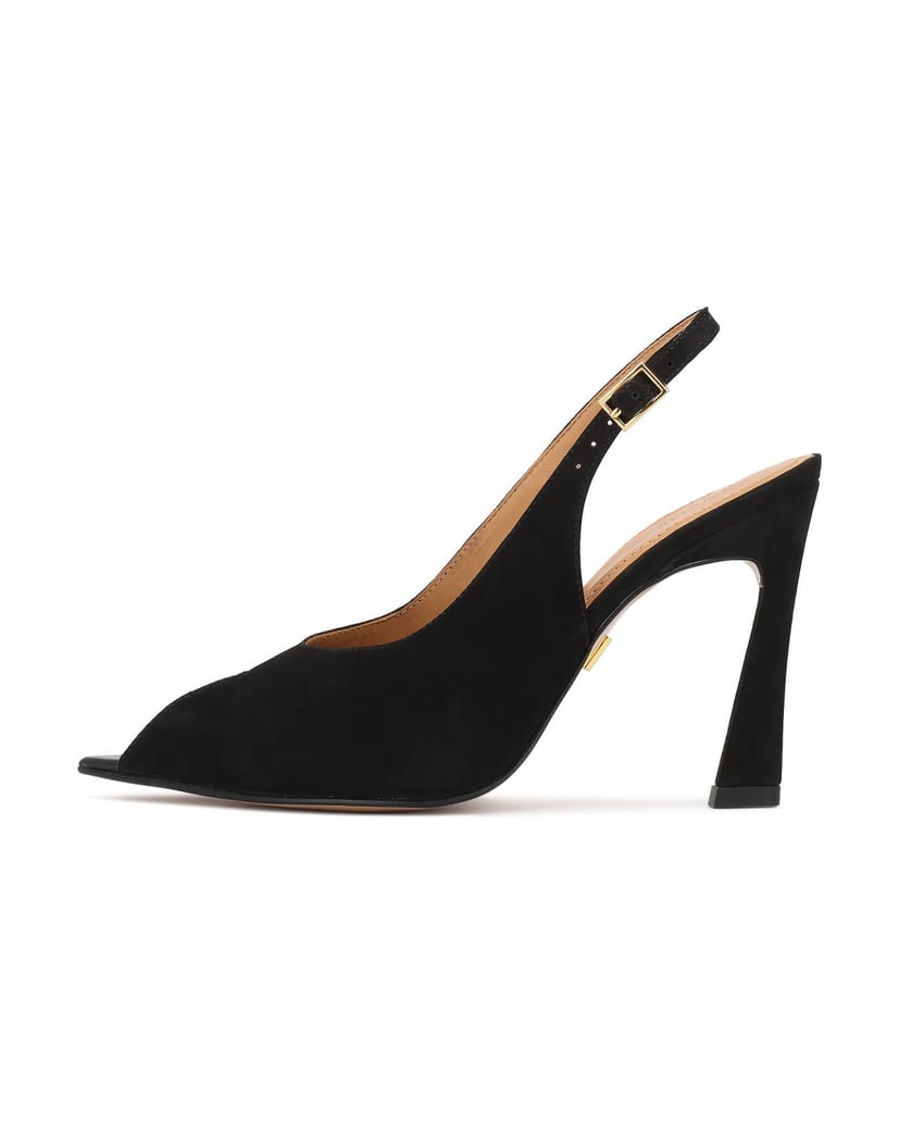 Kazar-Suede-peep-toe-pumps-černá