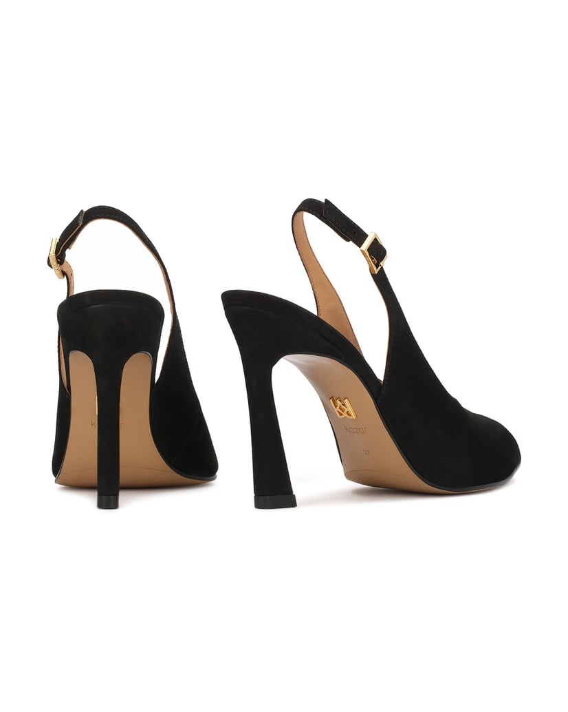 Kazar-Suede-peep-toe-pumps-černá