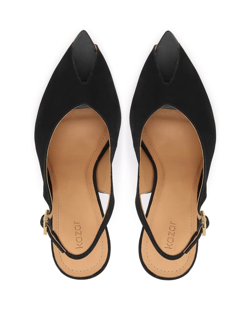 Kazar-Suede-peep-toe-pumps-černá