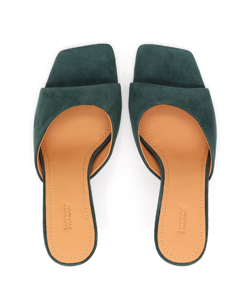 Kazar-Suede-heeled-mules-zelená