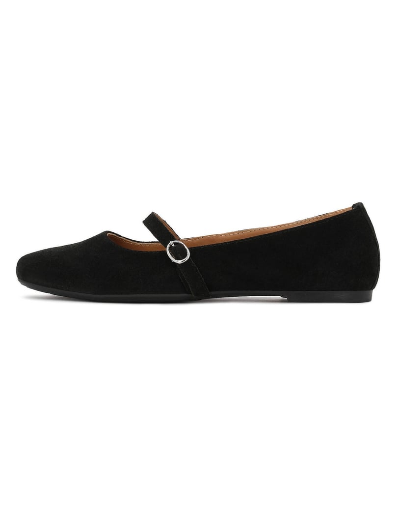Kazar-Suede-strappy-ballerinas-černá