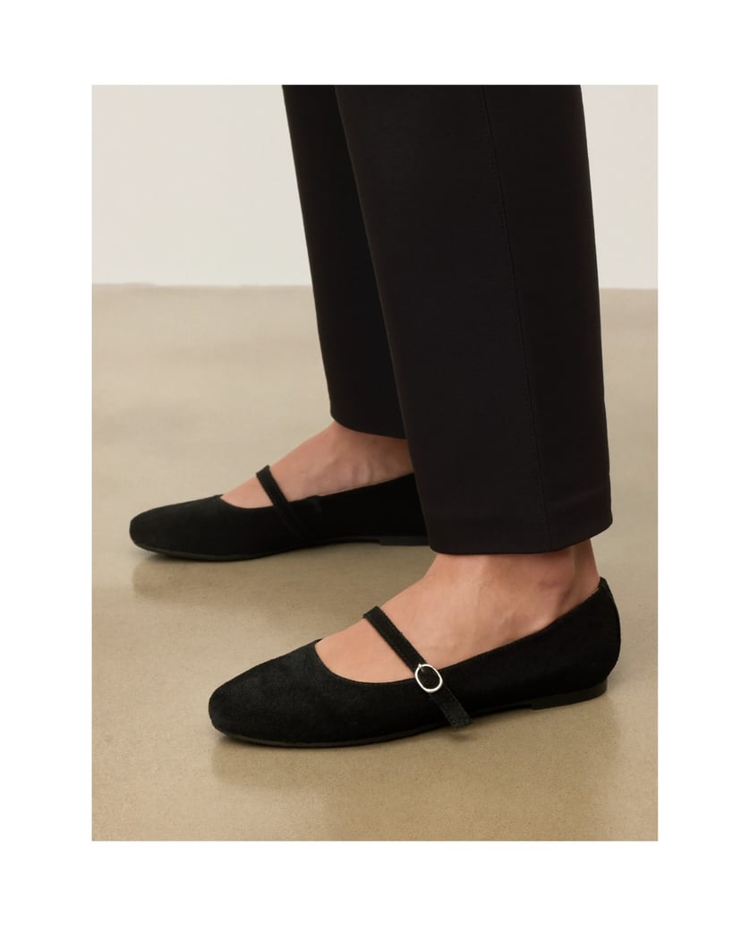 Kazar-Suede-strappy-ballerinas-černá