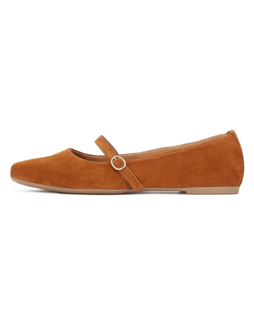 Kazar-Light-brown-suede-ballerinas-velbloudí