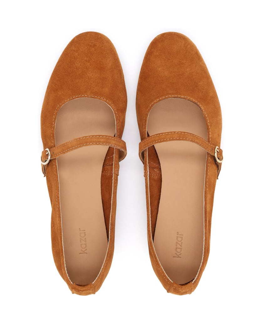 Kazar-Light-brown-suede-ballerinas-velbloudí
