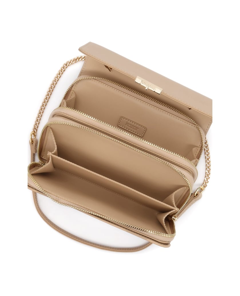 Kazar-Elegant-leather-chain-handbag-béžová