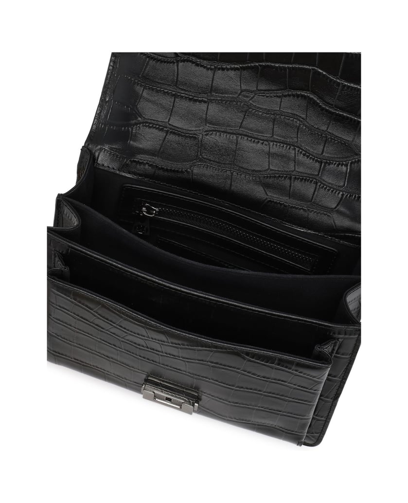 Kazar-Embossed-leather-handbag-čierna