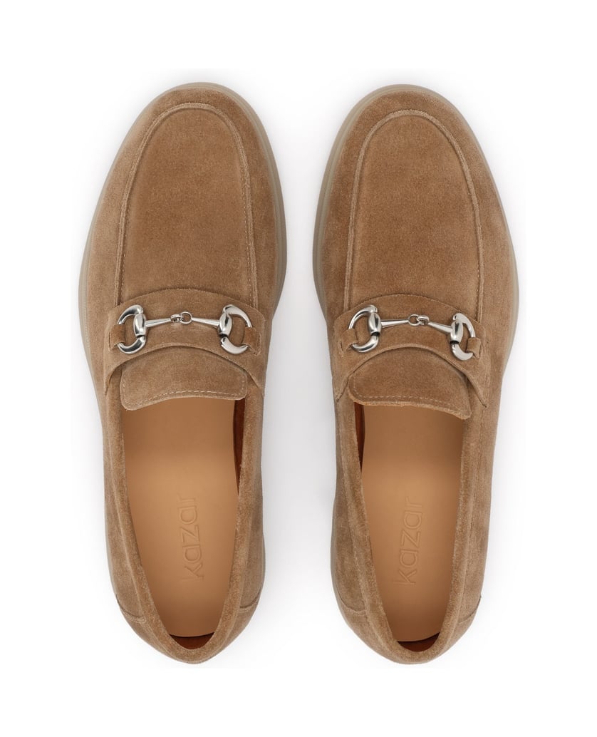 Kazar-Beige-loafers-with-metal-rod-embellishment-ťavia
