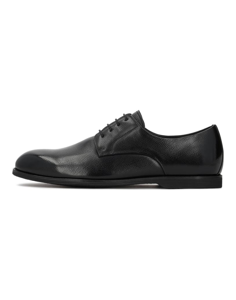 Kazar-Black-leather-derby-shoes-černá