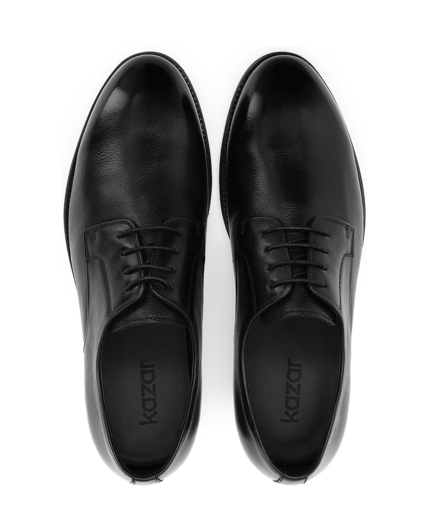 Kazar-Black-leather-derby-shoes-černá