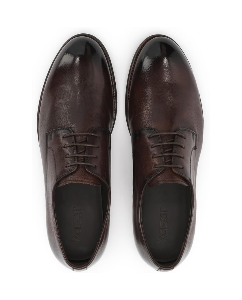 Kazar-Classic-brown-grained-leather-shoes-hnedá