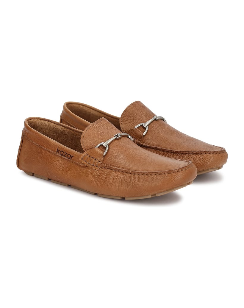 Kazar-Brown-Genuine-leather-men's-moccasins-with-smocking-hnedá