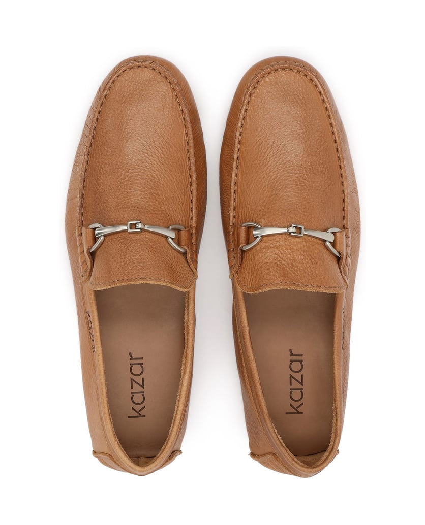 Kazar-Brown-Genuine-leather-men's-moccasins-with-smocking-hnedá
