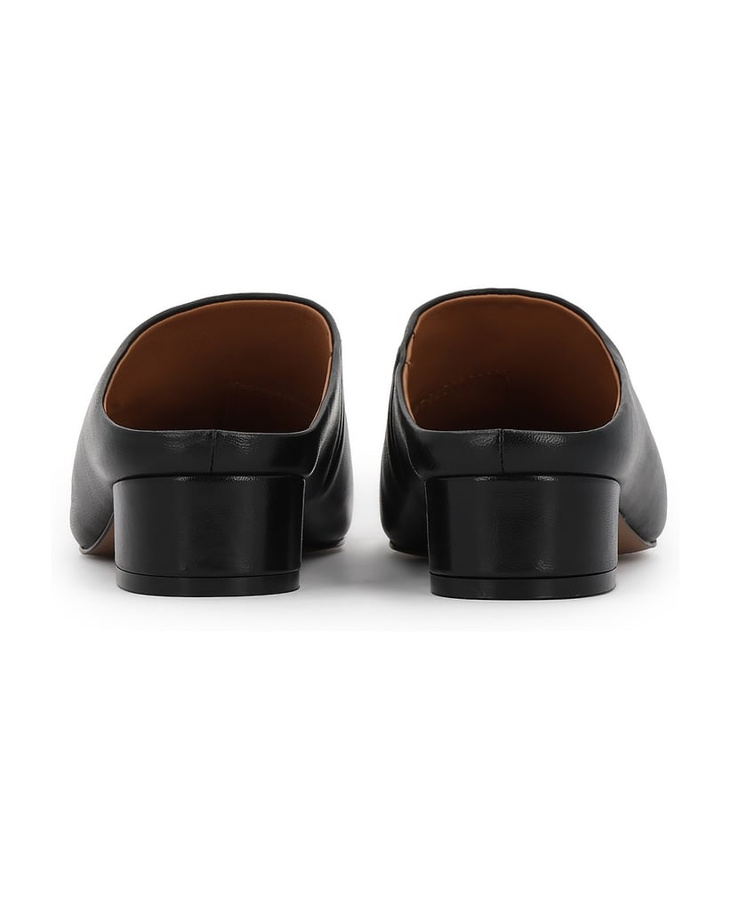 Kazar-Built-up-leather-mules-with-low-heel-čierna