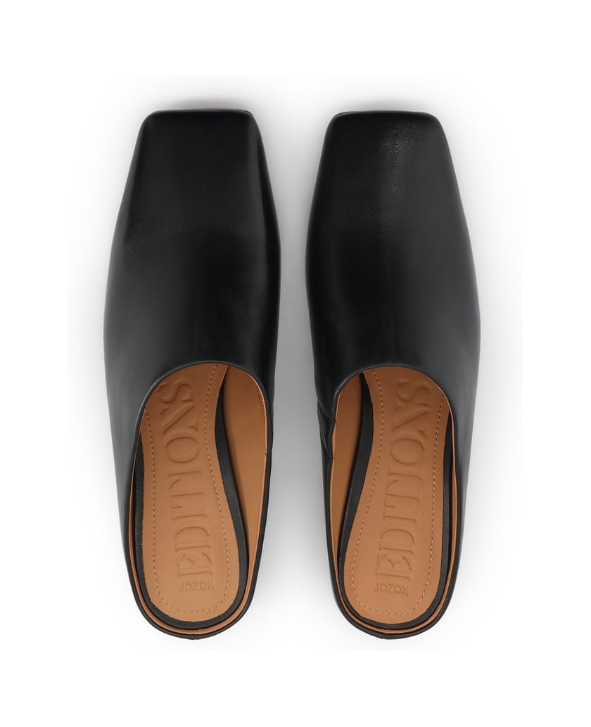 Kazar-Built-up-leather-mules-with-low-heel-čierna