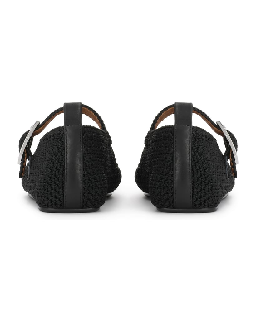 Kazar-Black-plaid-ballerinas-černá