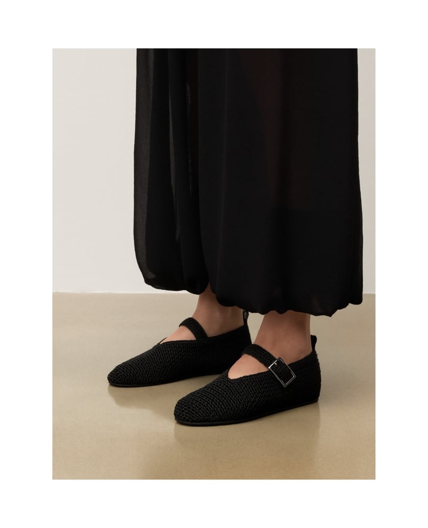 Kazar-Black-plaid-ballerinas-černá