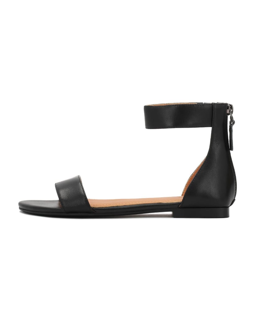 Kazar-Flat-sandals-with-a-zipper-on-the-back-černá