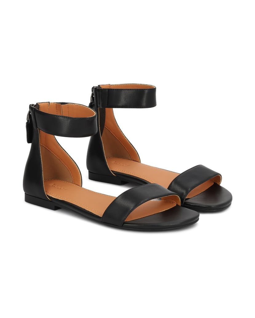 Kazar-Flat-sandals-with-a-zipper-on-the-back-černá
