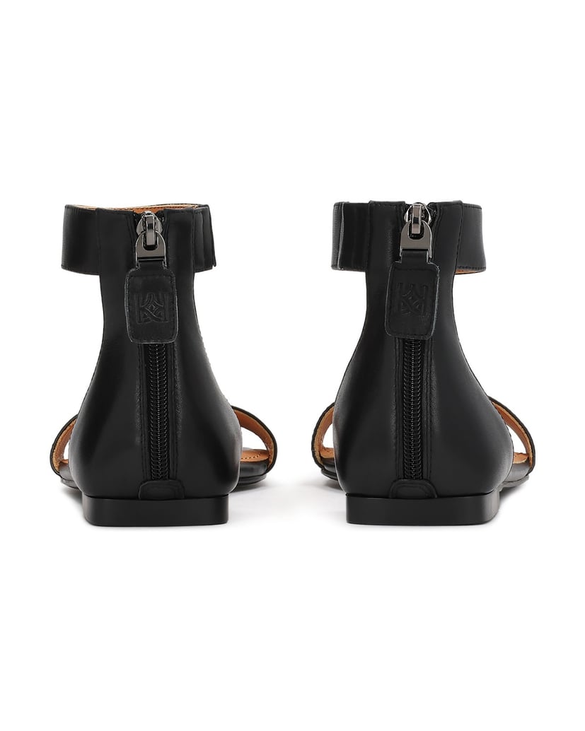 Kazar-Flat-sandals-with-a-zipper-on-the-back-černá