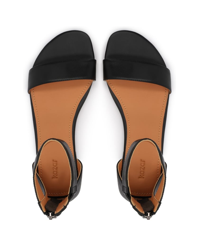 Kazar-Flat-sandals-with-a-zipper-on-the-back-černá