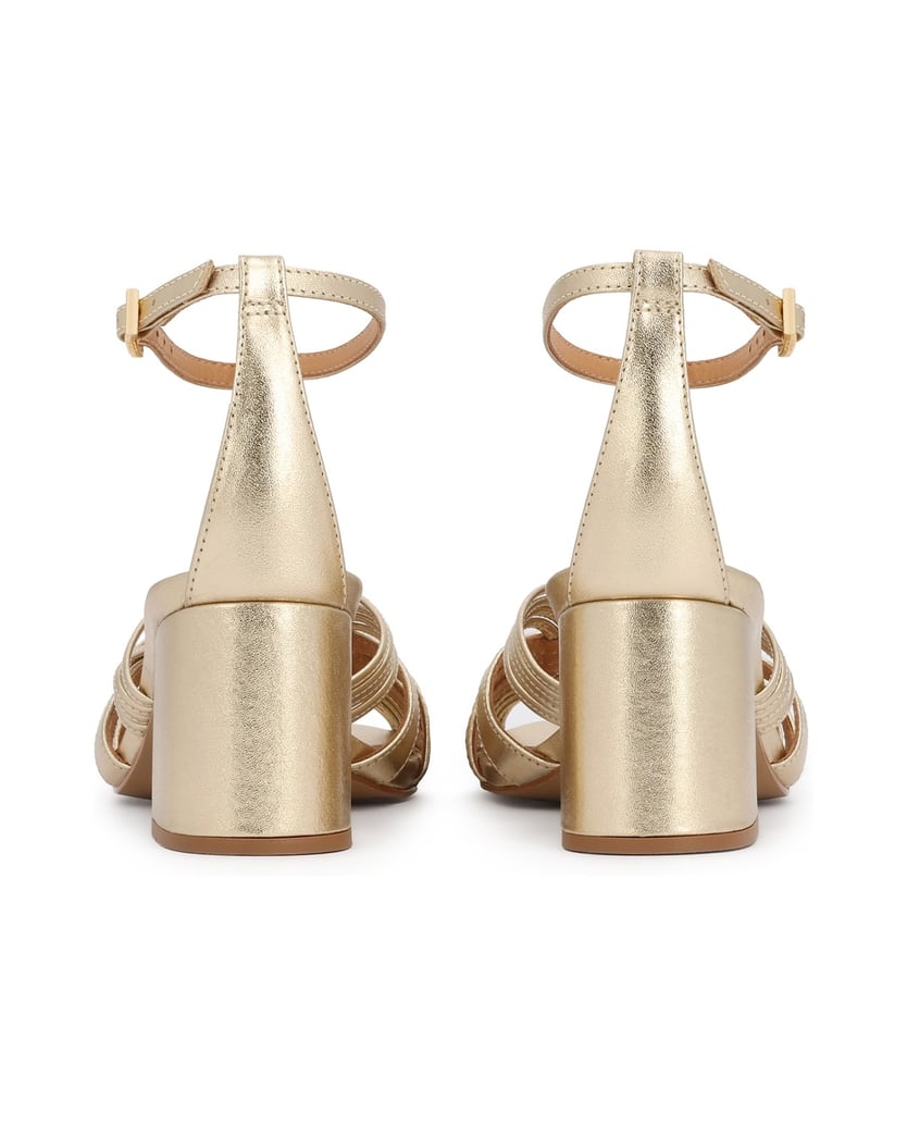 Kazar-Gold-leather-sandals-with-a-wide-heel-zlatá