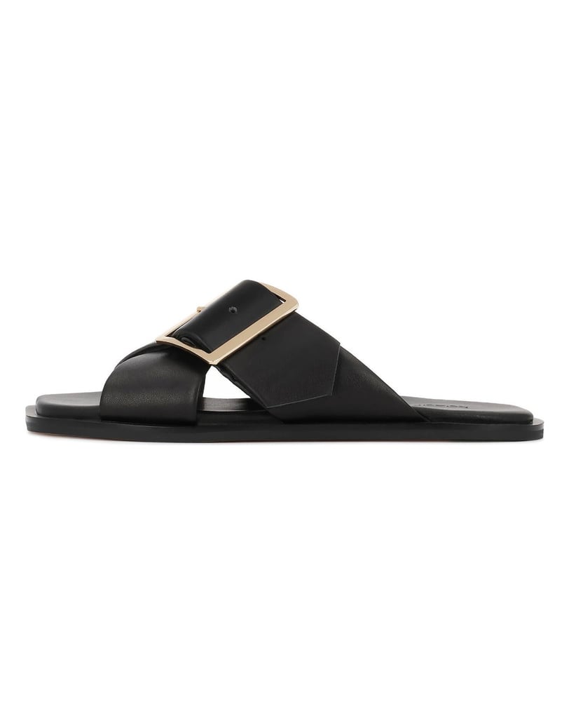 Kazar-Flat-slides-with-crisscrossing-straps-čierna