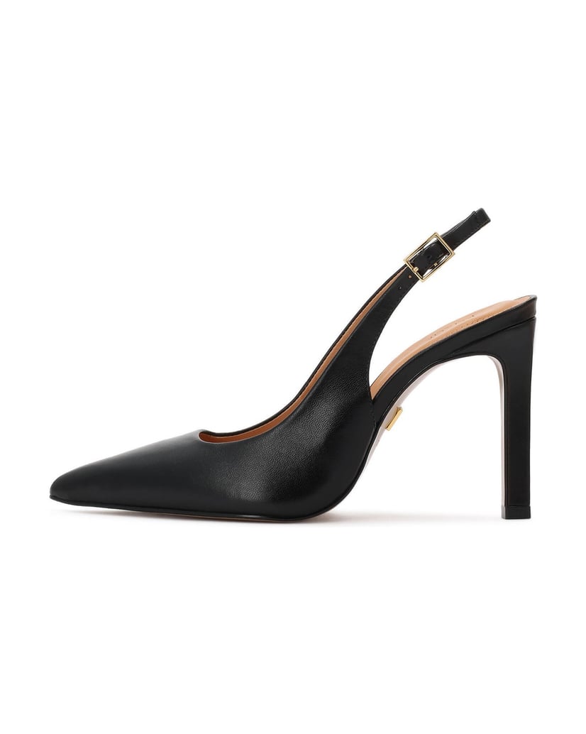 Kazar-Black-leather-slingback-pumps-černá