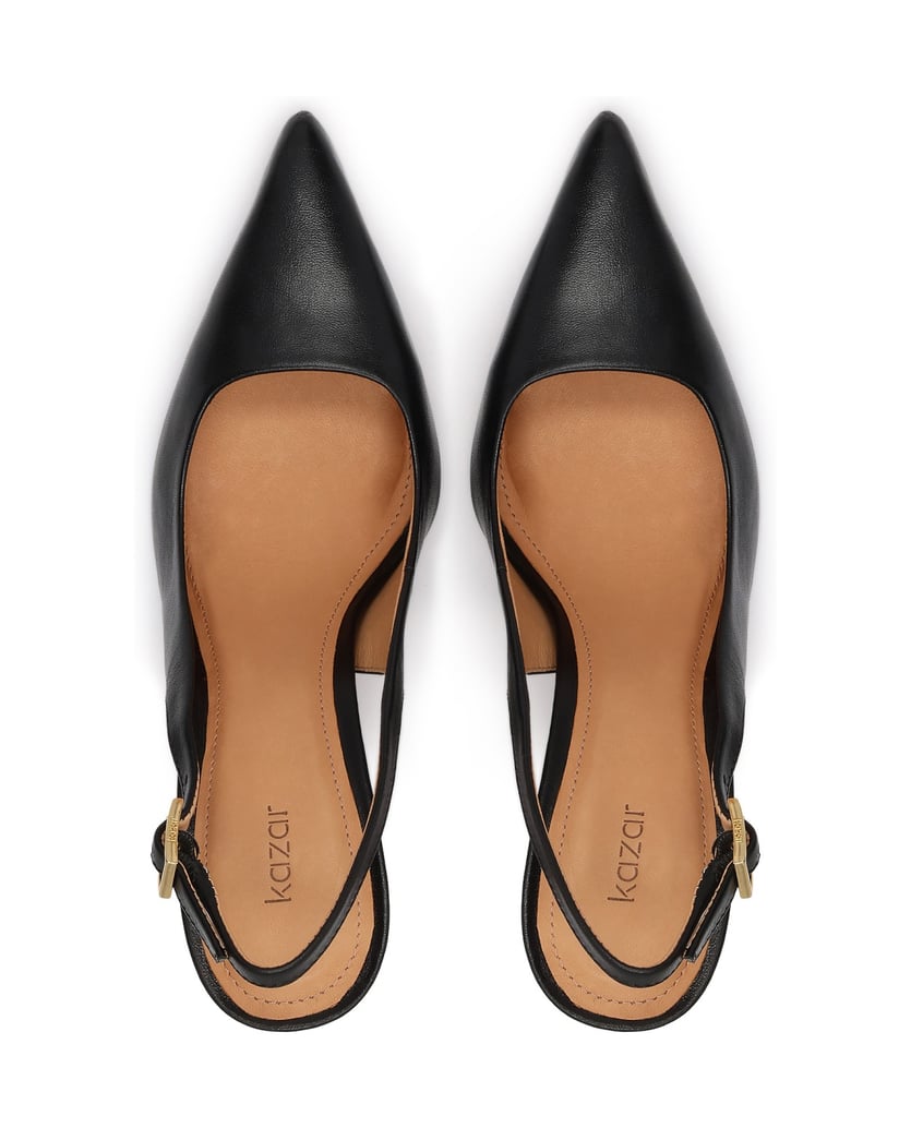 Kazar-Black-leather-slingback-pumps-černá