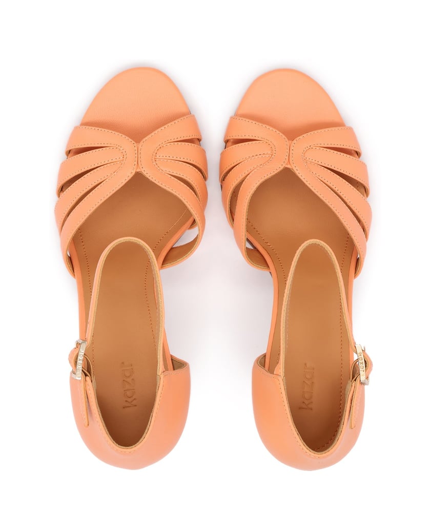 Kazar-Leather-sandals-with-built-in-heels-oranžová